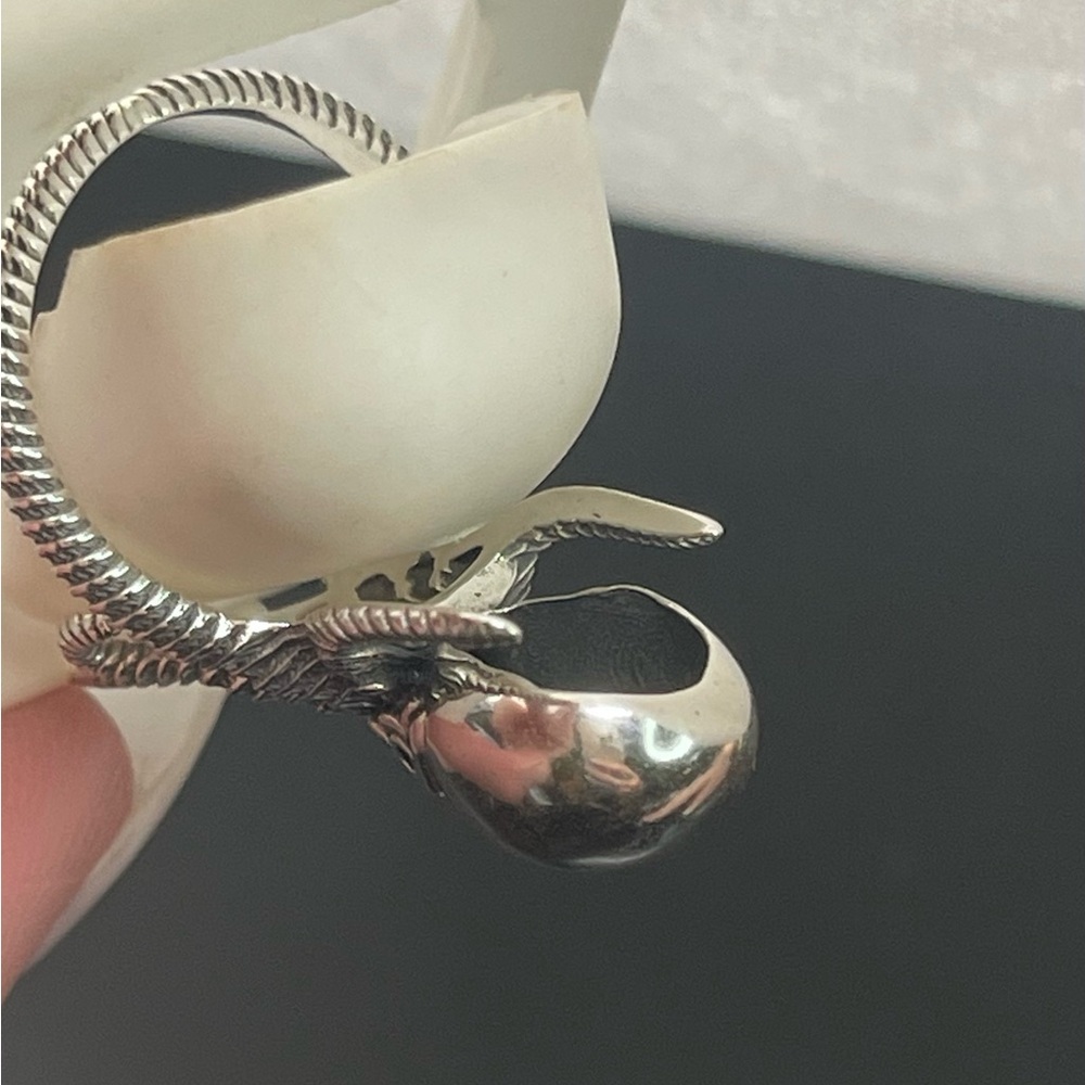 Size 9 Solid 924 Silver Steampunk Octopus Ring - image 4